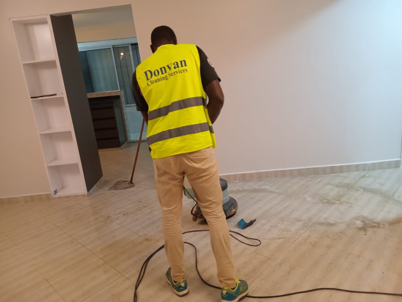 Post-construction cleanup: dust removal and finishing touches