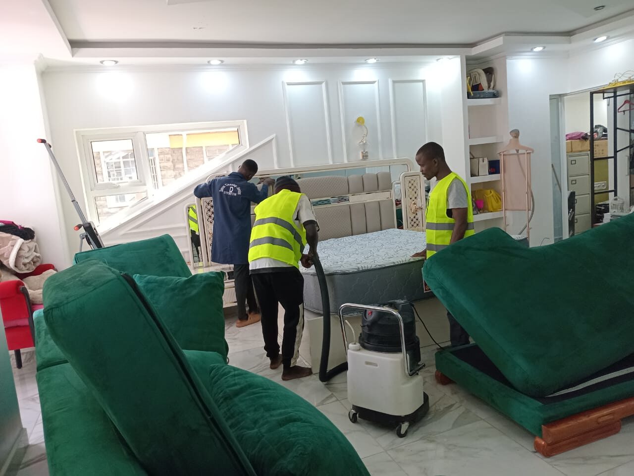 Professional cleaning results in a living room after deep cleaning